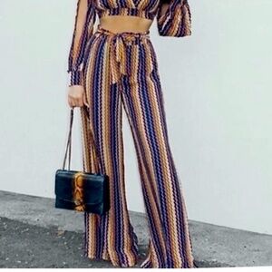 🪞 NWT Front tie waist wide leg palazzo dressy pants